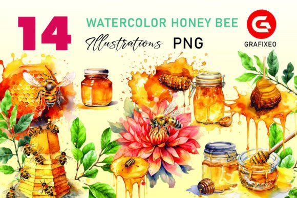 Download Watercolor Honey Bee Illustration - Bee illustration Collection