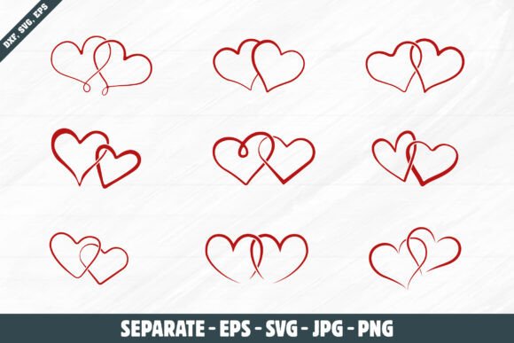 Download Two Red Hearts United Vectors, Heart Svg - Hearts Collection