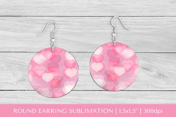 Download Pink Hearts Earring Sublimation - Hearts Collection