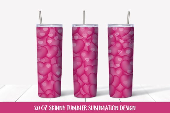 Download Hot Pink Hearts Tumbler Sublimation - Hearts Collection