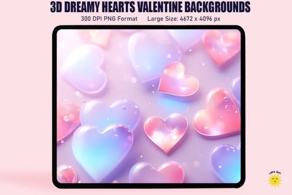 Download 3D Dreamy Hearts Valentine Background - Hearts Collection