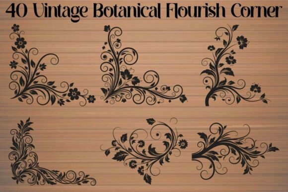 Download Vintage Botanical Flourish Corner - Premium Resources