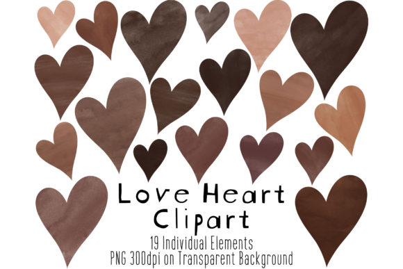 Download Brown Hearts Clip Art | Watercolor Heart - Hearts Collection