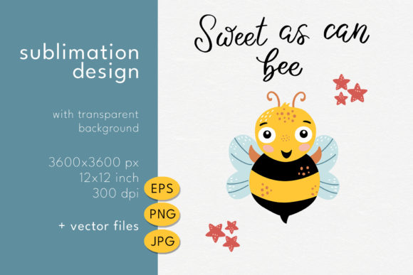 Download Bee Illustration. Sublimation Design - Bee illustration Collection