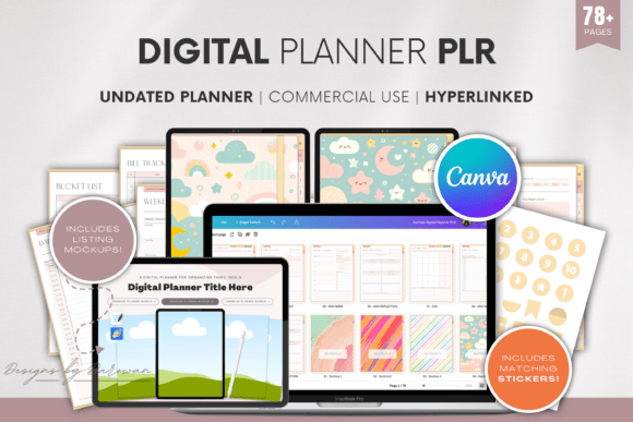 Download Undated Digital Planner PLR | Canva - Planner Collection