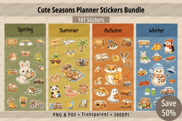 Download Cute Seasons Planner Stickers Bundle - Planner Collection