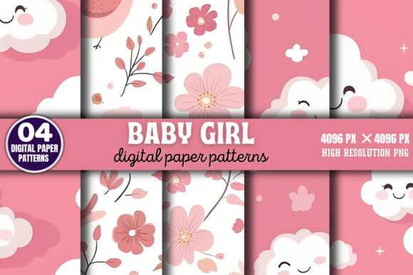 Download Baby Girl Digital Paper Background 3 - Baby girl Collection