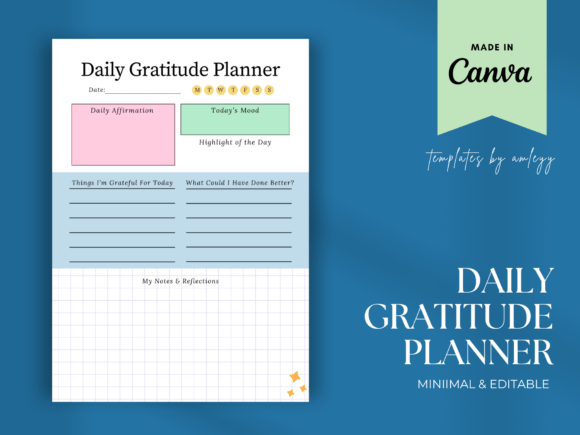 Download Daily Gratitude Planner Template | Canva - Planner Collection
