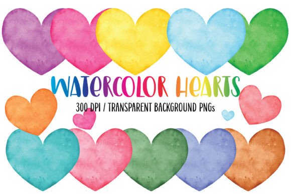 Download Rainbow PNG Watercolor Hearts Clipart - Premium Resources