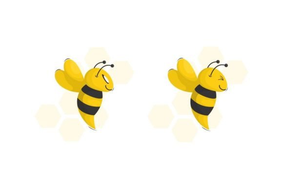 Download Cute Bee Illustration Logo Design - Bee illustration Collection