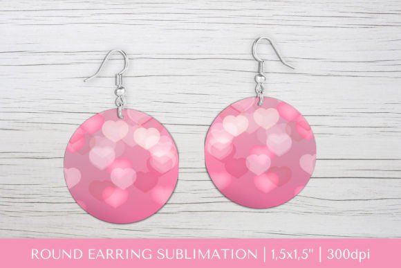 Download Pink Hearts Earring Sublimation - Hearts Collection