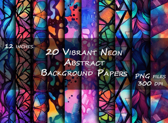 Download Vibrant Neon Abstract Background Papers - Background papers Collection