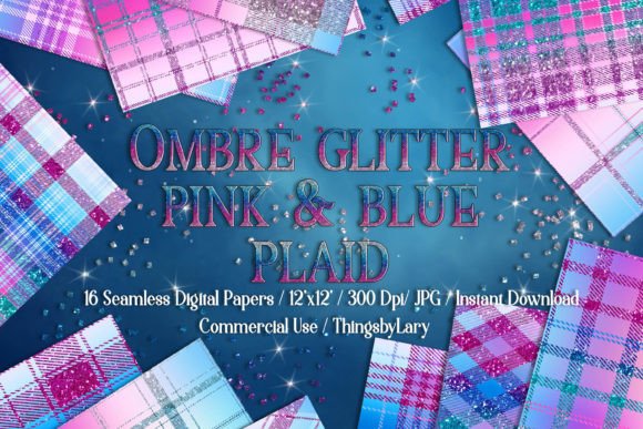 Download Seamless Ombre Glitter Plaid Papers - Plaid papers Collection