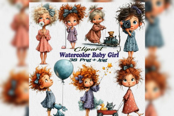 Download Whimsical Watercolor Baby Girl Easter Bu - Baby girl Collection