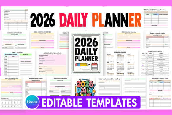 Download 2026 Daily Planner | KDP Canva Template - Planner Collection