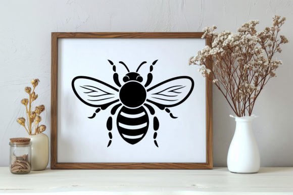 Download A Black Silhouette of a Bee Illustration - Bee illustration Collection
